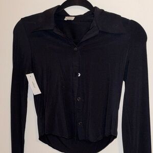 Wilfred Black Long Sleeve Button-Down Shirt
